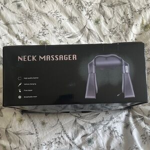 Black Neck Massager with Heat & Vibration - Portable Relief
